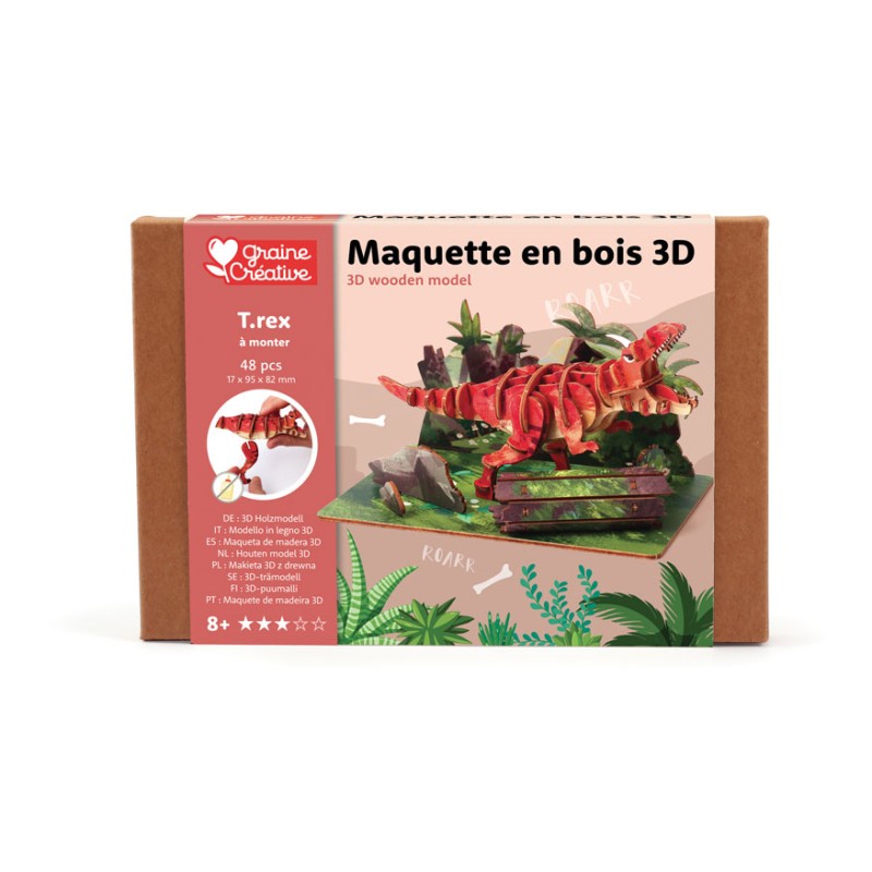 Maquette 3D en bois - T-Rex