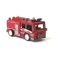 Maquette 3D en bois à friction - Camion de pompiers