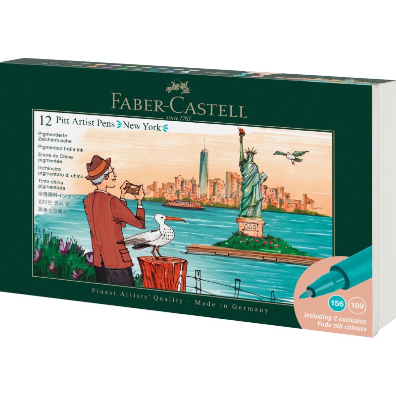 Coffret thématique en métal de 12 feutres Pitt Faber Castell