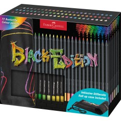 Trousse rouleau de 72 cayons de couleur Black Edition