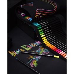 Trousse rouleau de 72 cayons de couleur Black Edition