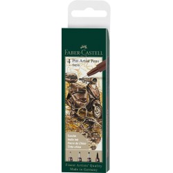 Set de 4 feutres sépia Pitt Artist Pen