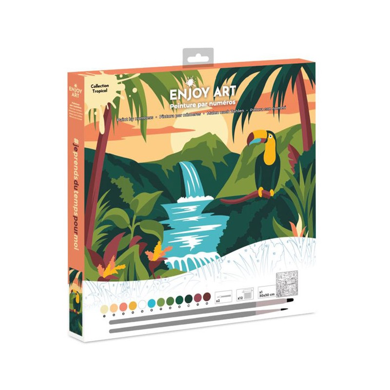 Peinture par numéros 30x30cm - Tropical canopée