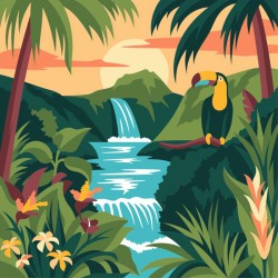 Peinture par numéros 30x30cm - Tropical canopée