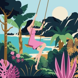 Peinture par numéros 30x30cm - Tropical oasis