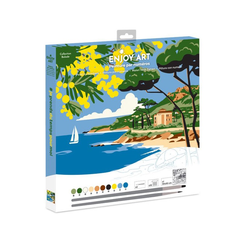 Peinture par numéros 30x30cm - Balade Côte d'Azur