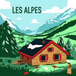 Peinture par numéros 30x30cm - Balade Alpes