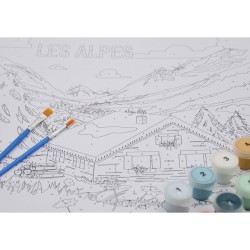 Peinture par numéros 30x30cm - Balade Alpes