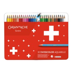 Boîte métal de crayons de couleurs aquarellables Swisscolor