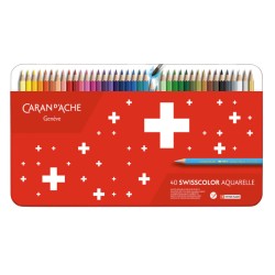 Boîte métal de crayons de couleurs aquarellables Swisscolor