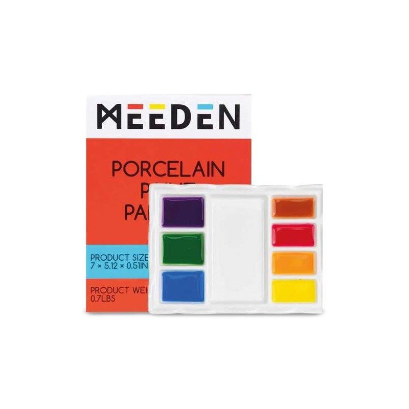 Palette rectangle en porcelaine 8 compartiments Meeden