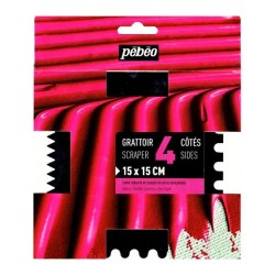 Grattoir à peinture en métal 4 effets 