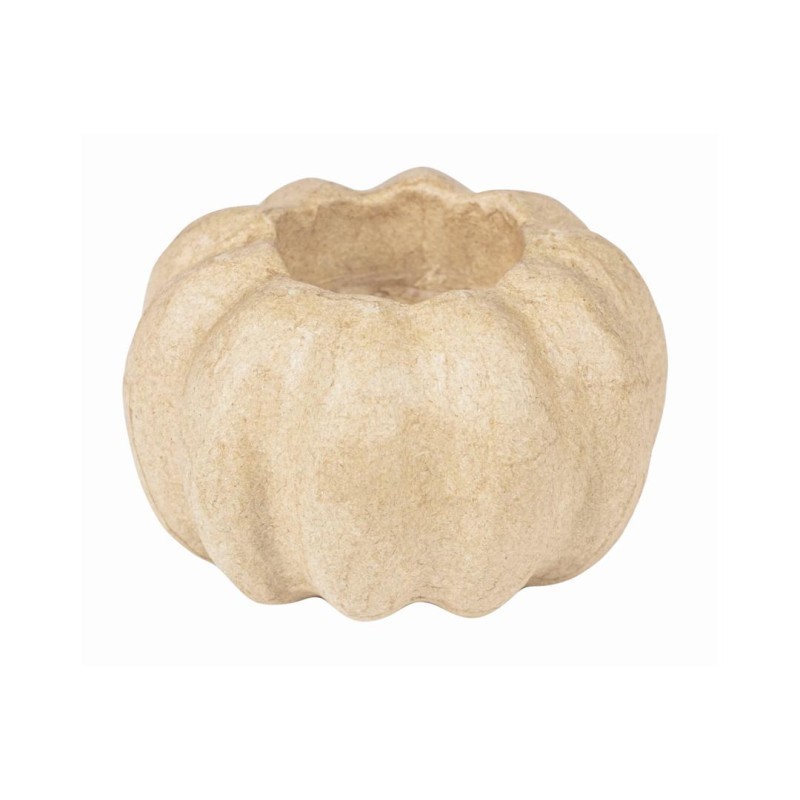 Bougeoir citrouille en papier maché