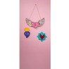Ex-voto coeur avec ailes en papier maché - 28,5 cm