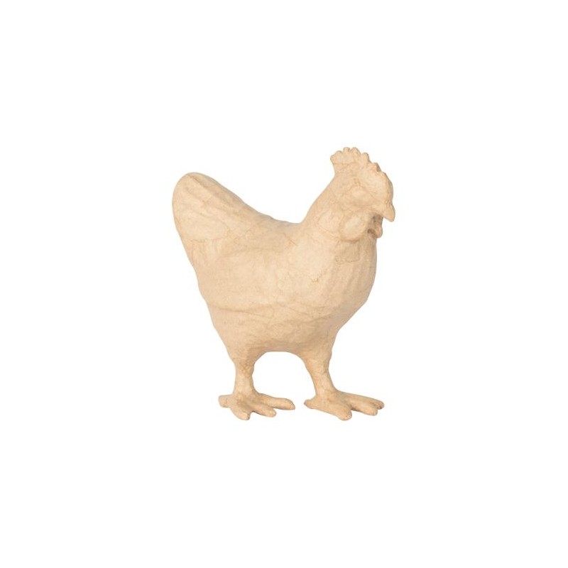 Poule en papier maché - 19 cm