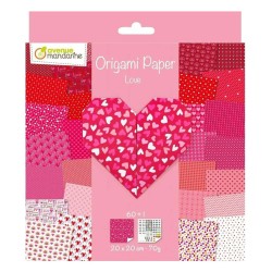 Pochette Origami Love 20x20cm, 60 fls 70 gm/²