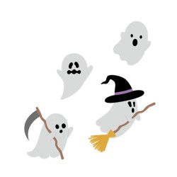 Matrice de découpe compatible - Set 4 Fantômes x9pcs