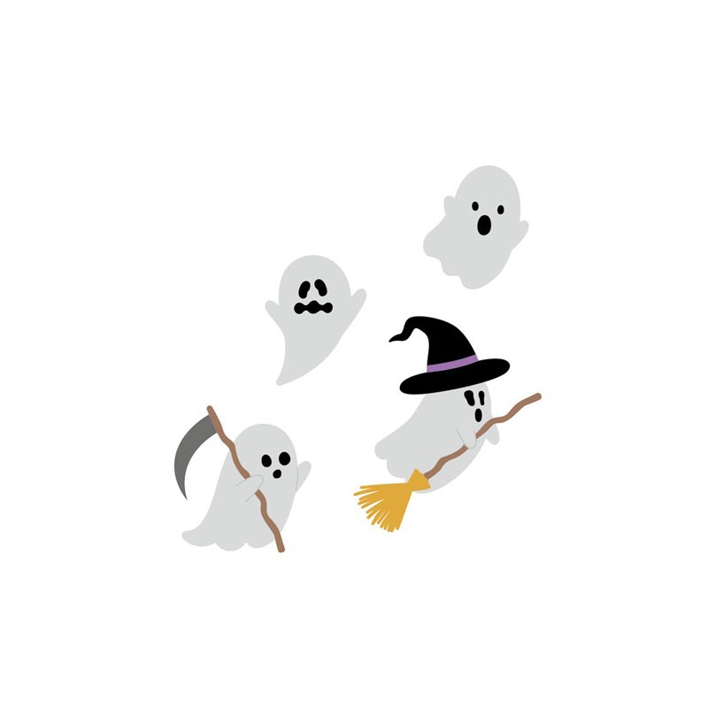 Matrice de découpe compatible - Set 4 Fantômes x9pcs