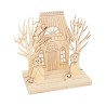 Set décor en bois paysage et silhouettes Halloween 18x11,5x1,5 cm