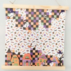 Set 10 feuilles imprimées recto Halloween 30,5x30,5 cm, 150gr/m²