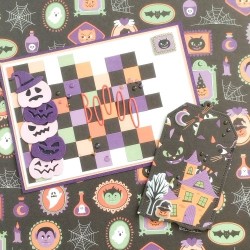 Set 10 feuilles imprimées recto Halloween 30,5x30,5 cm, 150gr/m²