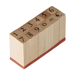 Set tampon bois - Chiffres antiques