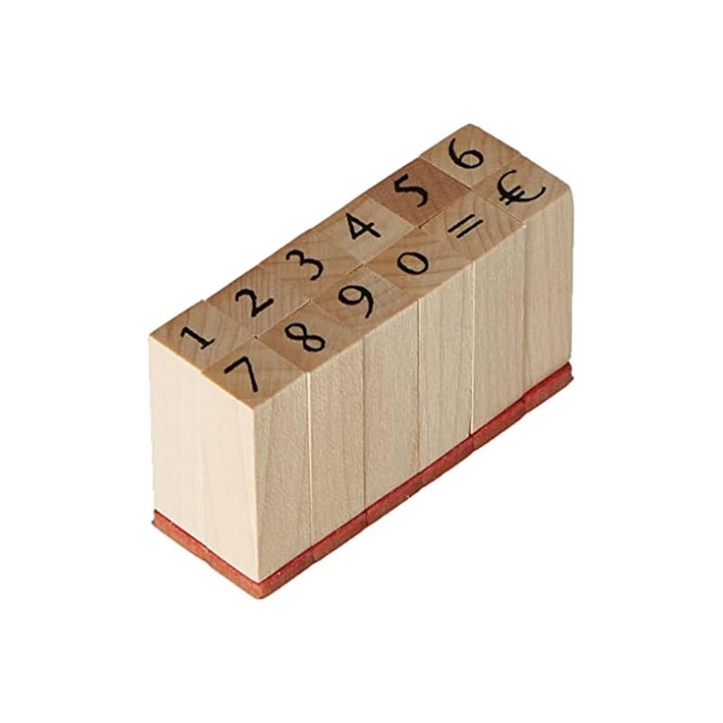 Set tampon bois - Chiffres antiques