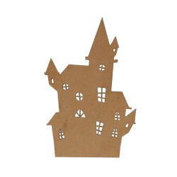 Silhouette MDF à peindre - Halloween château 15cm