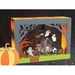 Kit en bois à monter - Théâtre d'ombres Halloween