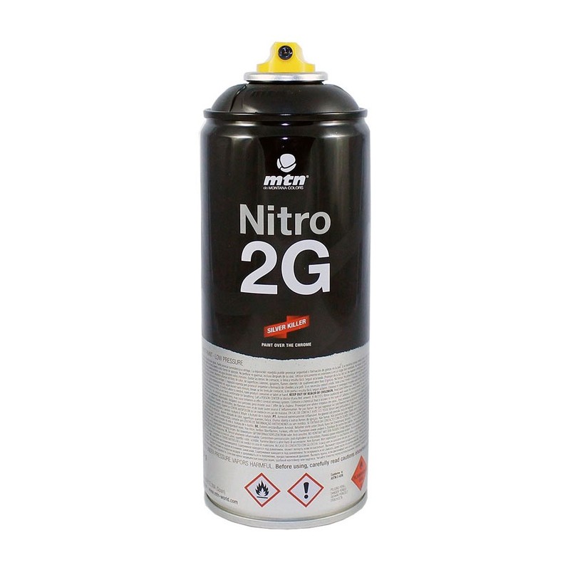 Aérosol peinture Nitro 2G Noir silver killer, spray 400ml