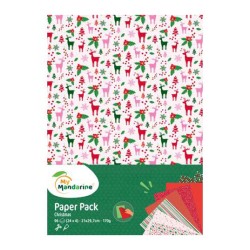 Papier motifs assortis A4 170gr x96 feuilles - Noël