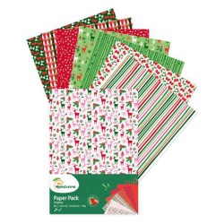Papier motifs assortis A4 170gr x96 feuilles - Noël