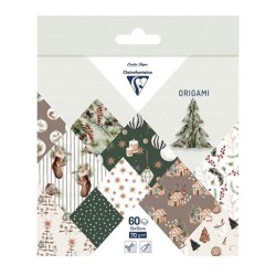 Pochette Origami 60 fls 15x15cm 70gr - Noël cosy