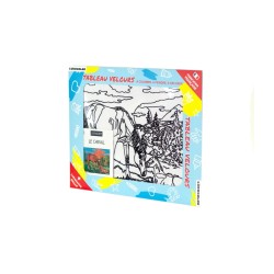 Tableau velours à colorier Jument et Poulain