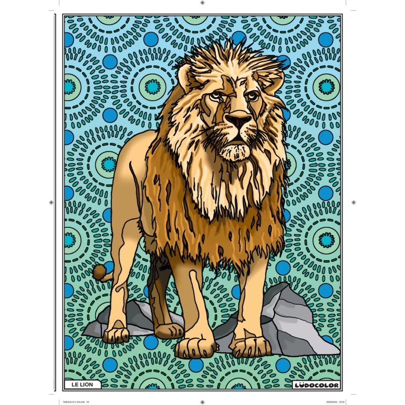 Tableau velours à colorier Le Lion