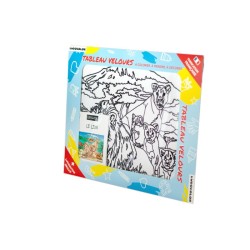 Tableau velours à colorier Famille Lion