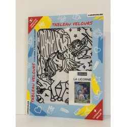 Tableau velours à colorier La Licorne Cascade