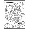 Tableau velours à colorier La Carte de France