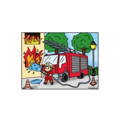 Tableau velours à colorier Le Pompier