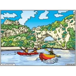 Tableau velours à colorier Vallon Pont d'Arc