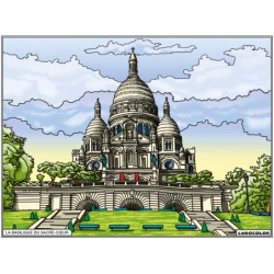 Tableau velours à colorier Le Sacré Coeur