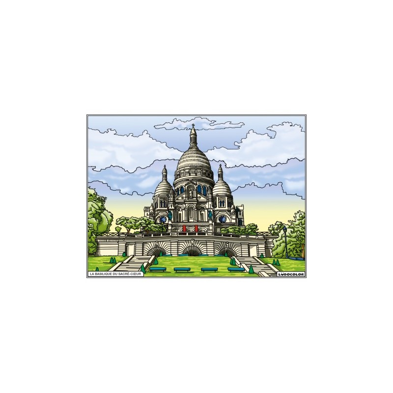 Tableau velours à colorier Le Sacré Coeur