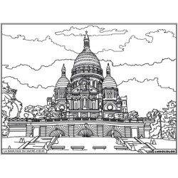 Tableau velours à colorier Le Sacré Coeur