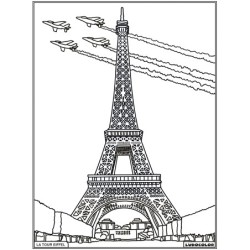 Tableau velours à colorier La Tour Eiffel