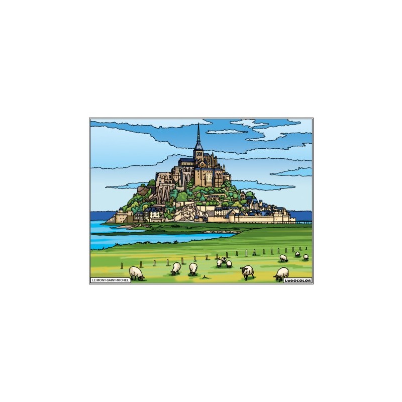 Tableau velours à colorier Le Mont Saint Michel