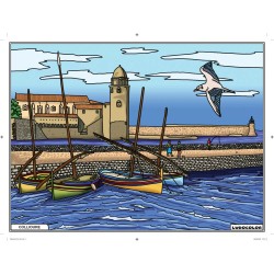 Tableau velours à colorier Collioure