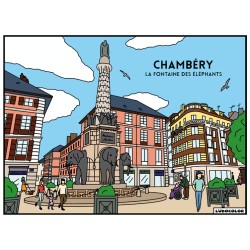 Tableau velours à colorier Chambéry - Les Eléphants