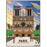 Tableau velours à colorier Notre Dame de Paris