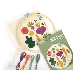 Kit DIY Broderie partielle - Potager ø20cm