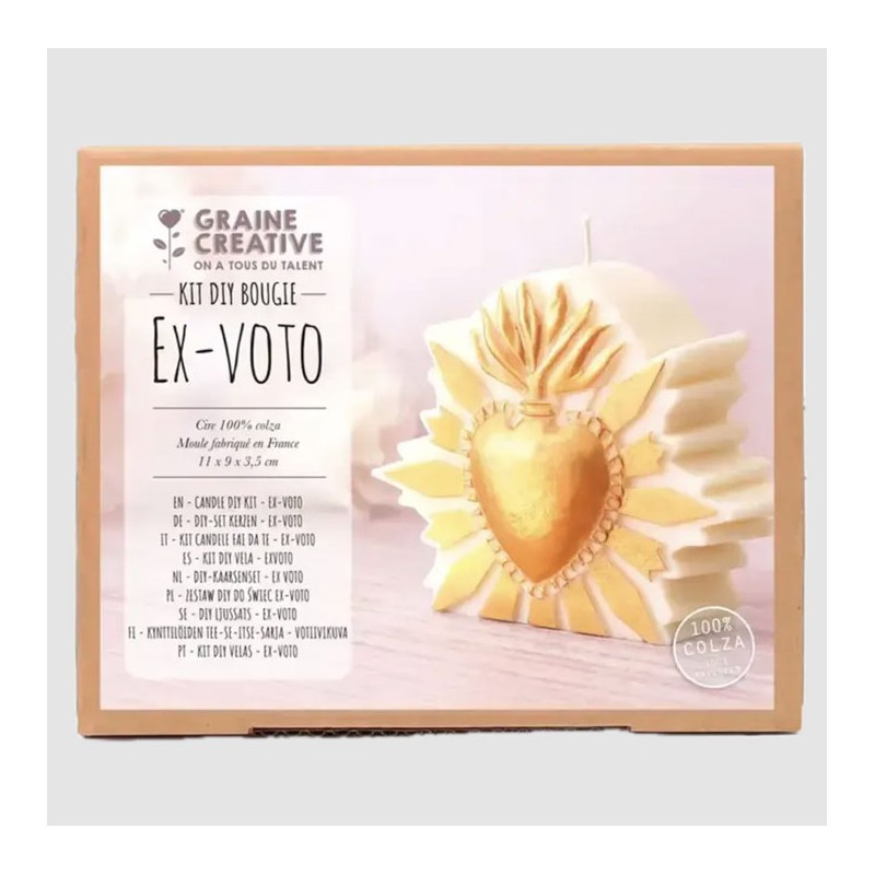 Kit DIY Bougies Ex-Voto, cire 100% colza
